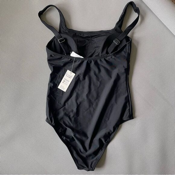 Cupshe NWT Black One Piece Bathing Suit Women’s Size Medium M - Picture 2 of 8